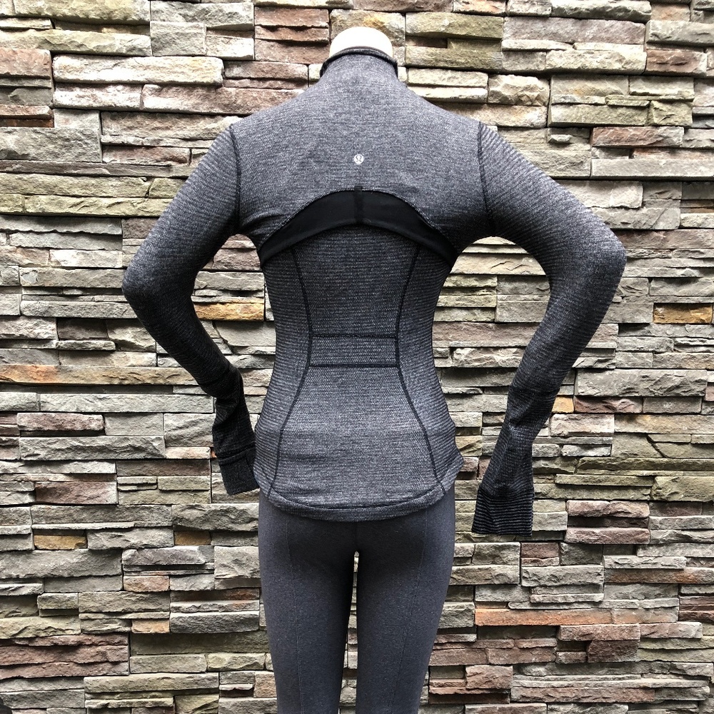 Black and Grey heather warm-up jacket.